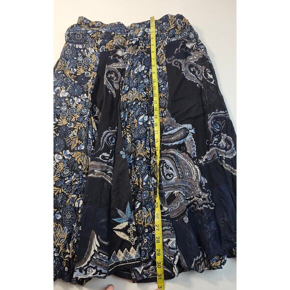 Coldwater creek PM M PETITE chiffon lined Maxi skirt flowy pleated mixed media + - Picture 8 of 8